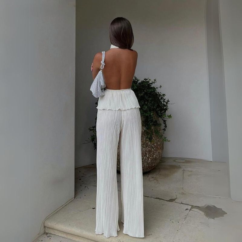 WW | Overall with textured halterneck section