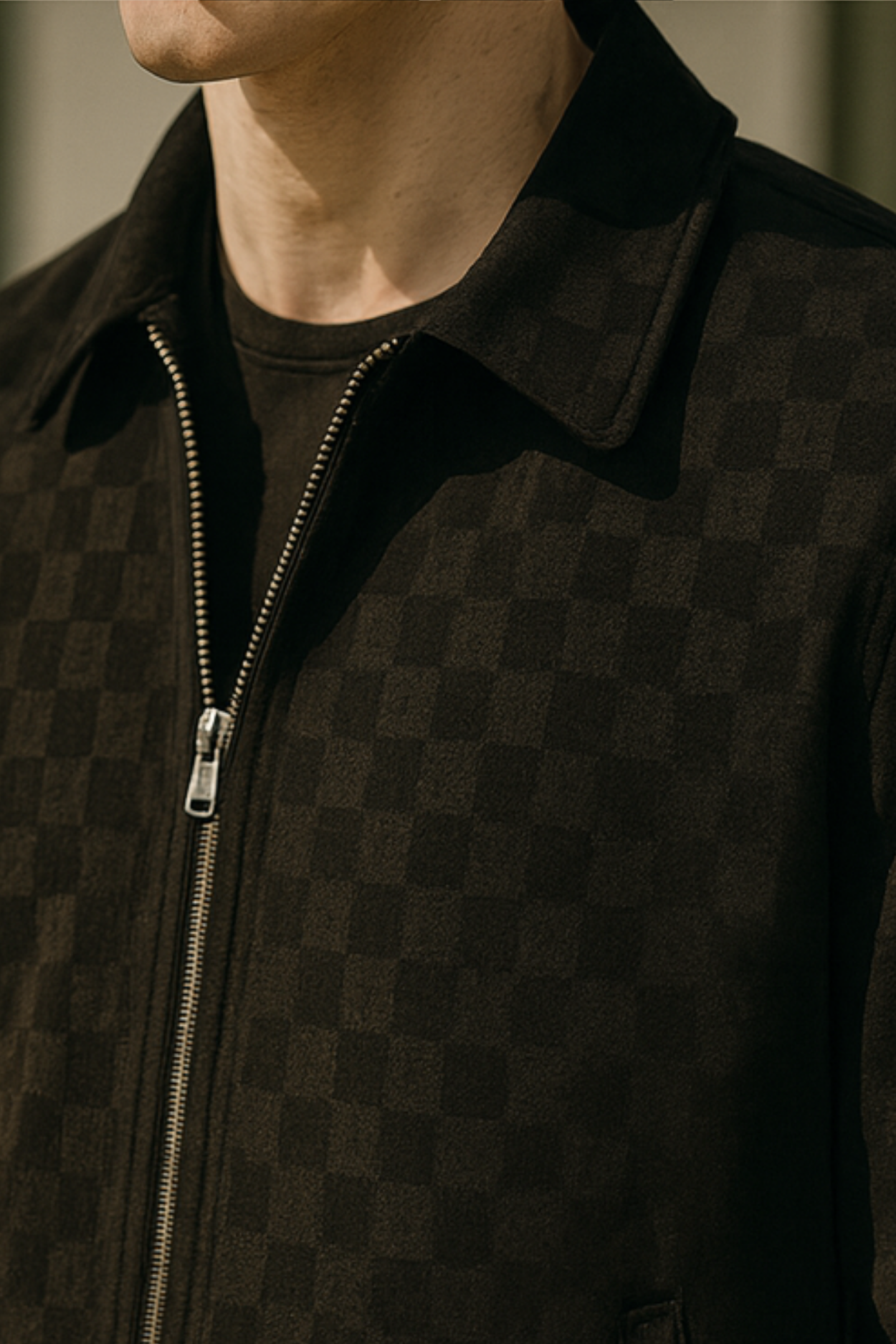 Nico | Checkered Velour Suede Jacket
