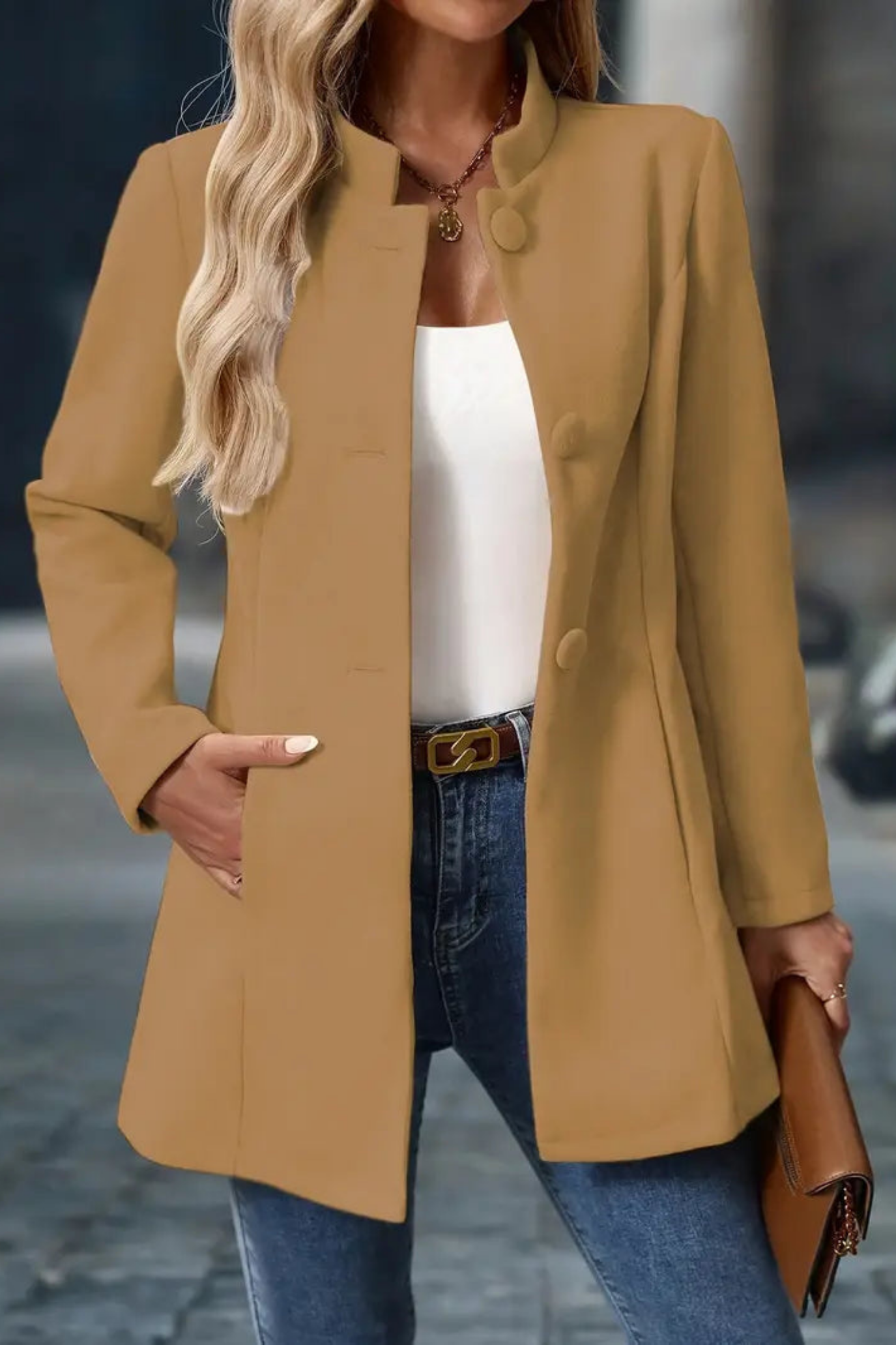 Claire Elegant Jacket - Brown