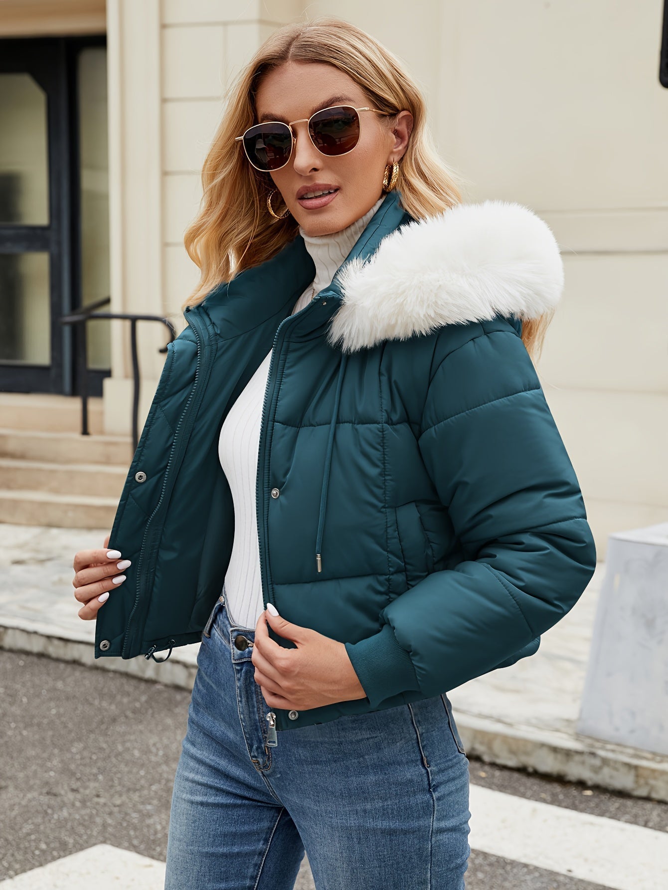 WW | Elegant and Warm Black Puffer Jacket for Winter