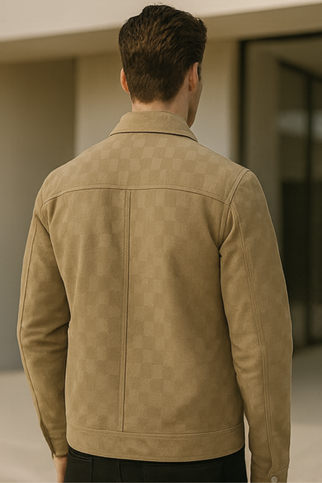 Nico | Checkered Velour Suede Jacket