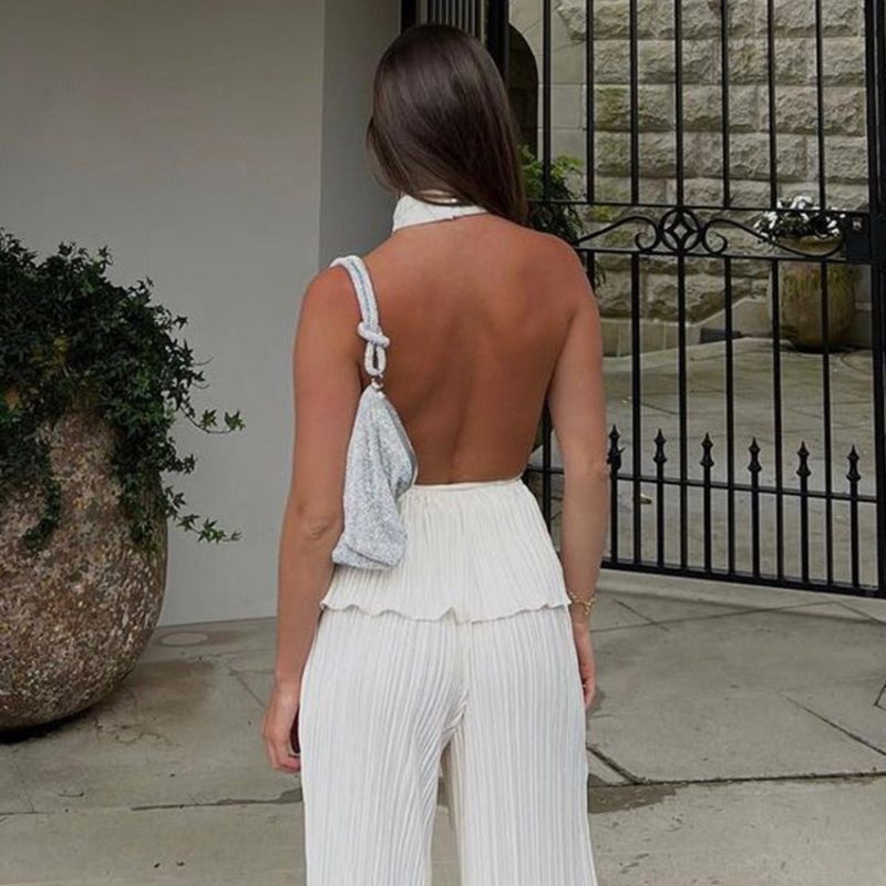 WW | Overall with textured halterneck section