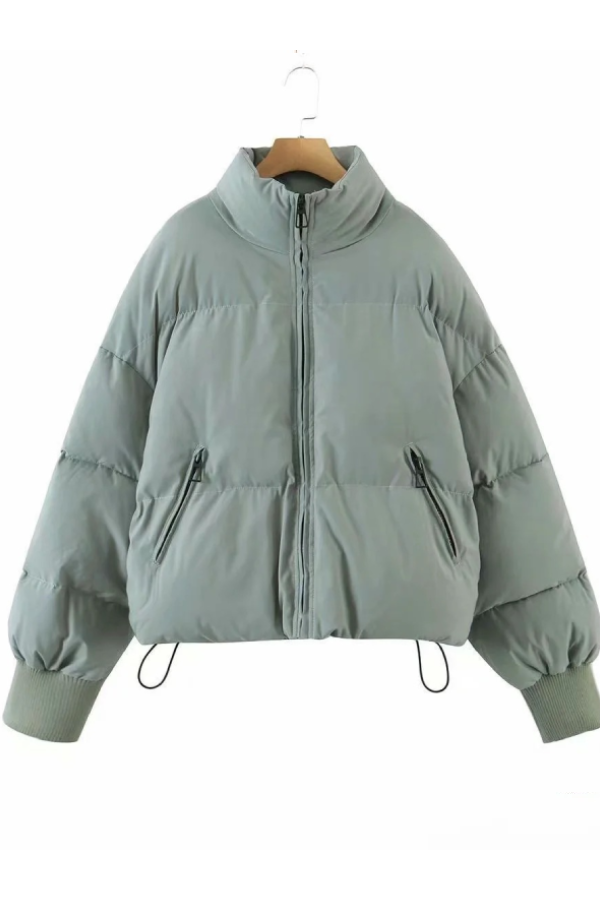 WW | Collar Zipper Pocket Thick Warm Cotton Jacket
