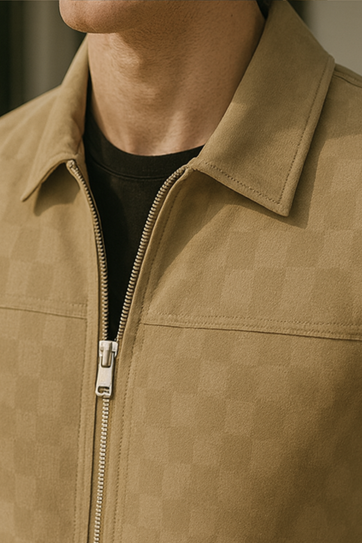 Nico | Checkered Velour Suede Jacket