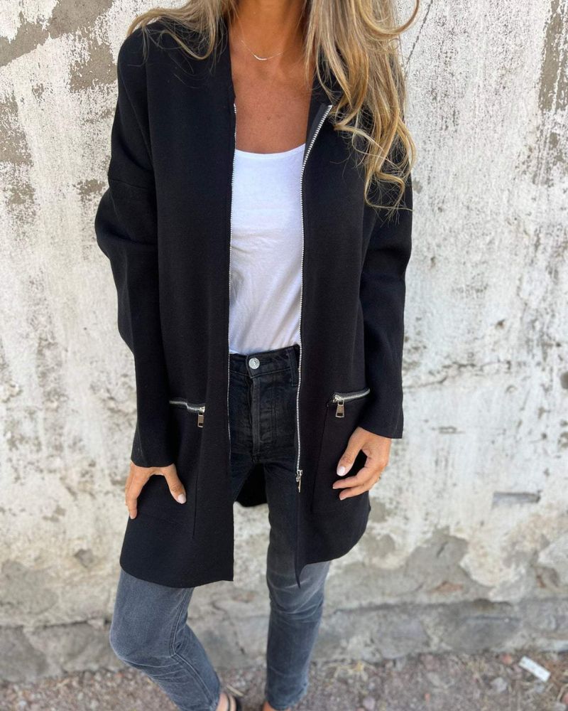 WW | Long cardigan with minimalist embossing