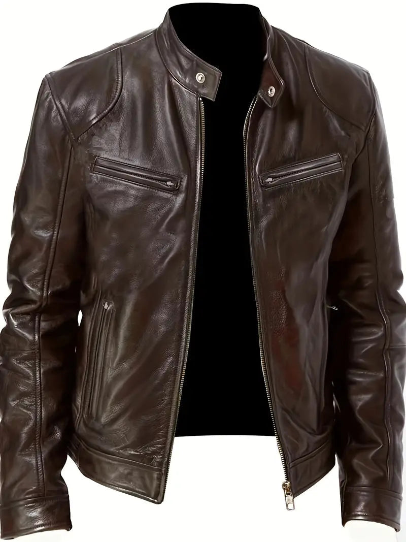 WW |  Lederjacke mit Taschen für Herren - Chic und Perfekt für den Alltag