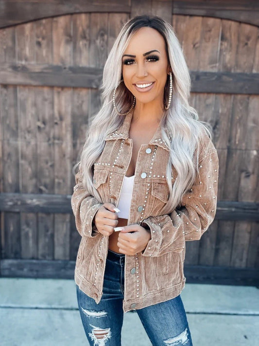 WW | Cordjacke - Trendy Oversized Fit - Strukturierter Baumwollmix - Statement-Schicht