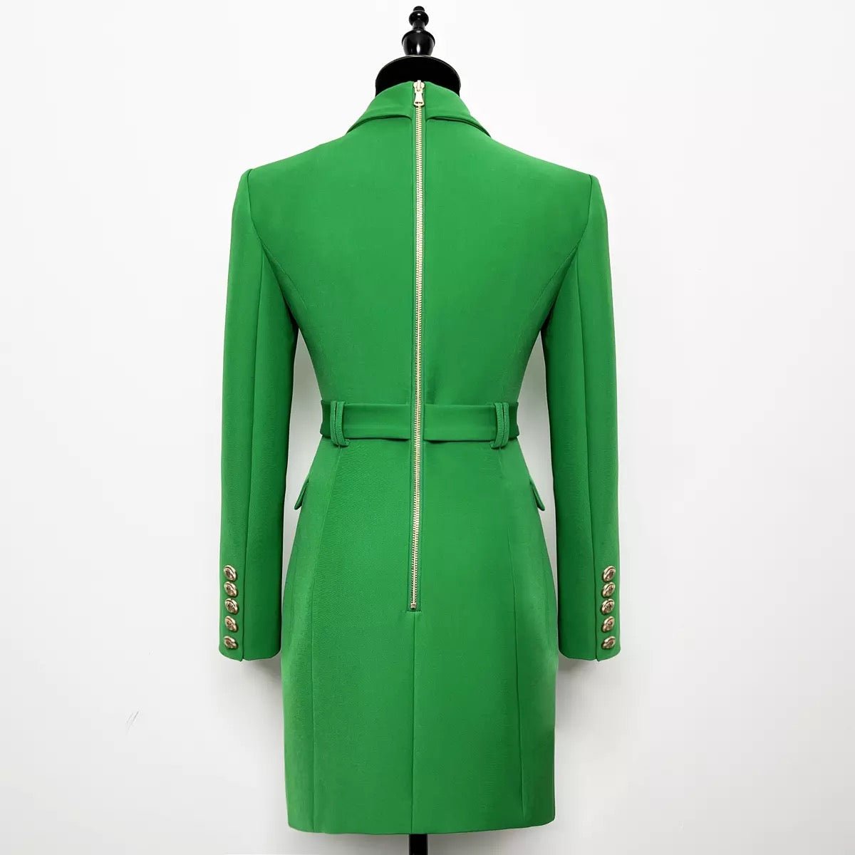 WW | Doppelreiher Blazer Kleid - Goldene Knopfakzente - Maßgeschneiderte Eleganz - Vielseitiger Stil