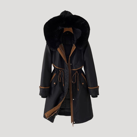 WW | Damen Kunstfell langer wasserdichter Winterparka Mantel