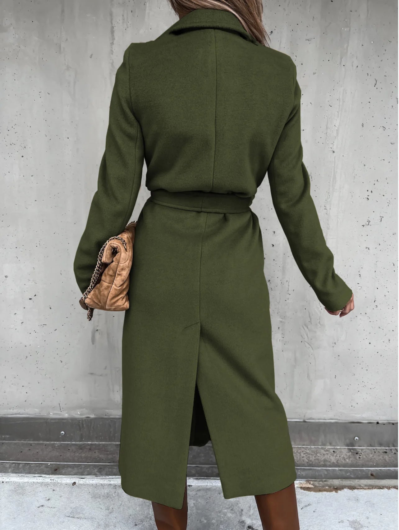 WW | Stilvolle Wollmischung Damenjacke mit Gürtel