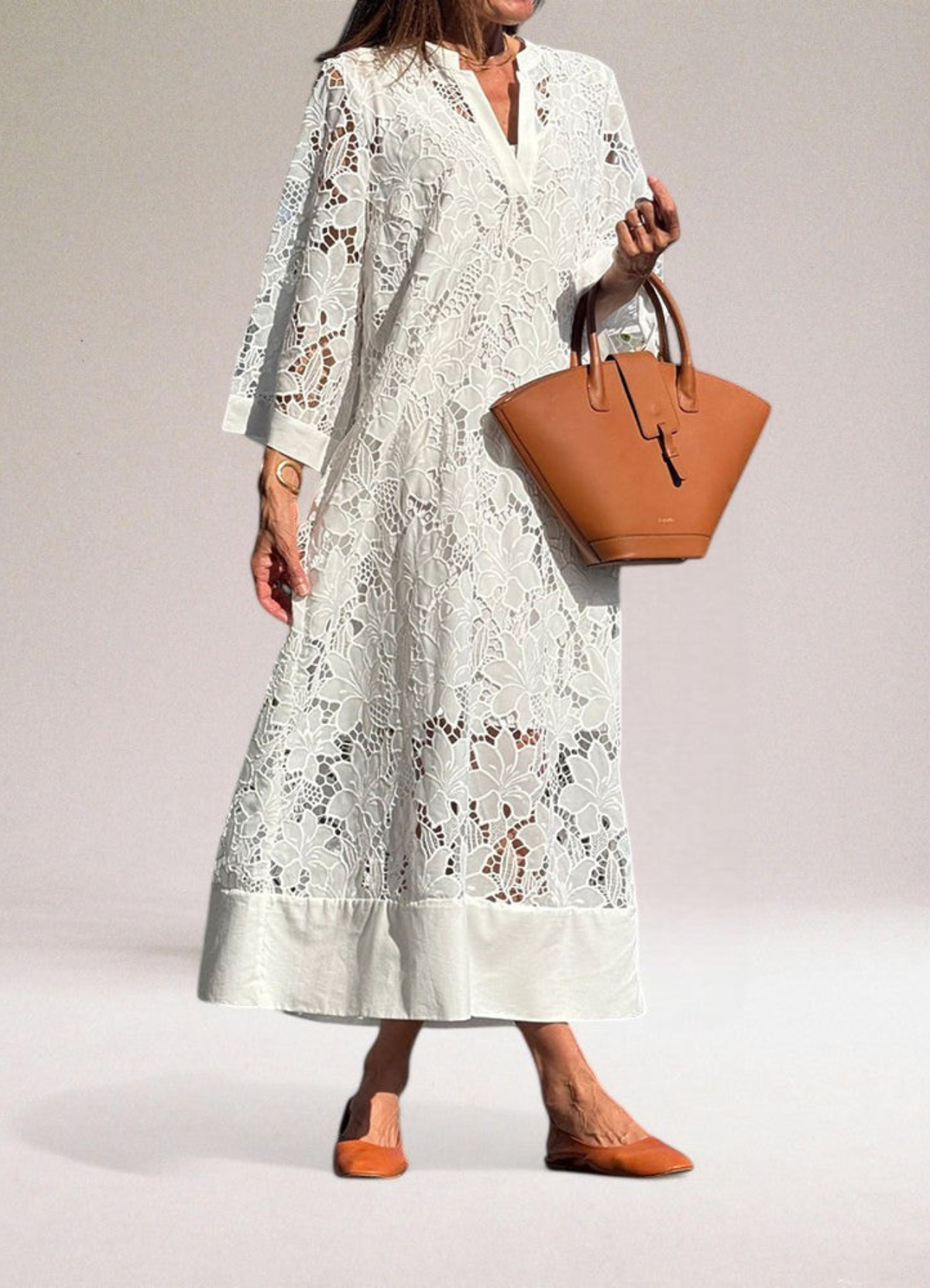 WW | Long Stylish Dress for Women White
