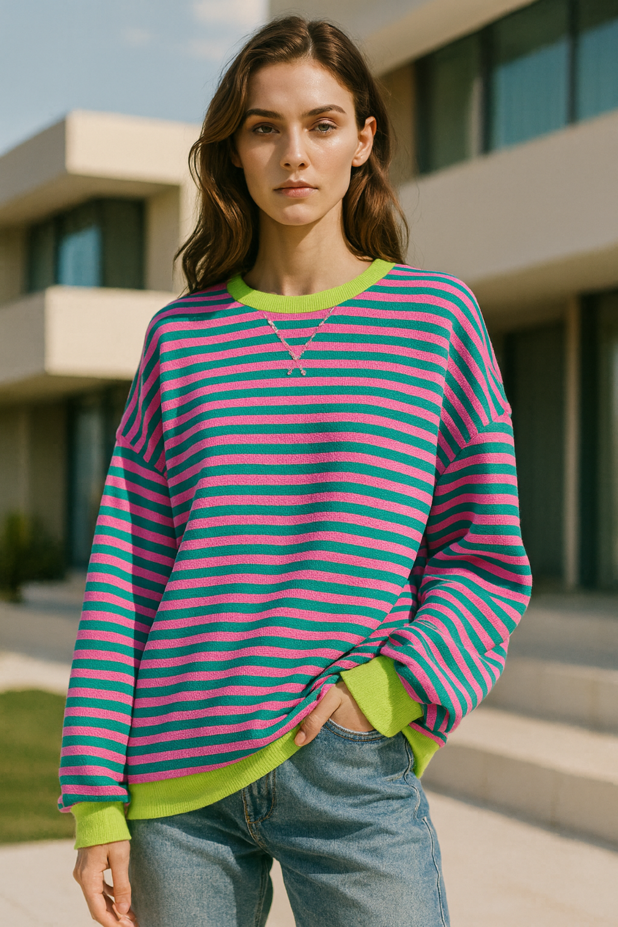Dahlia Striped Cotton Jumper