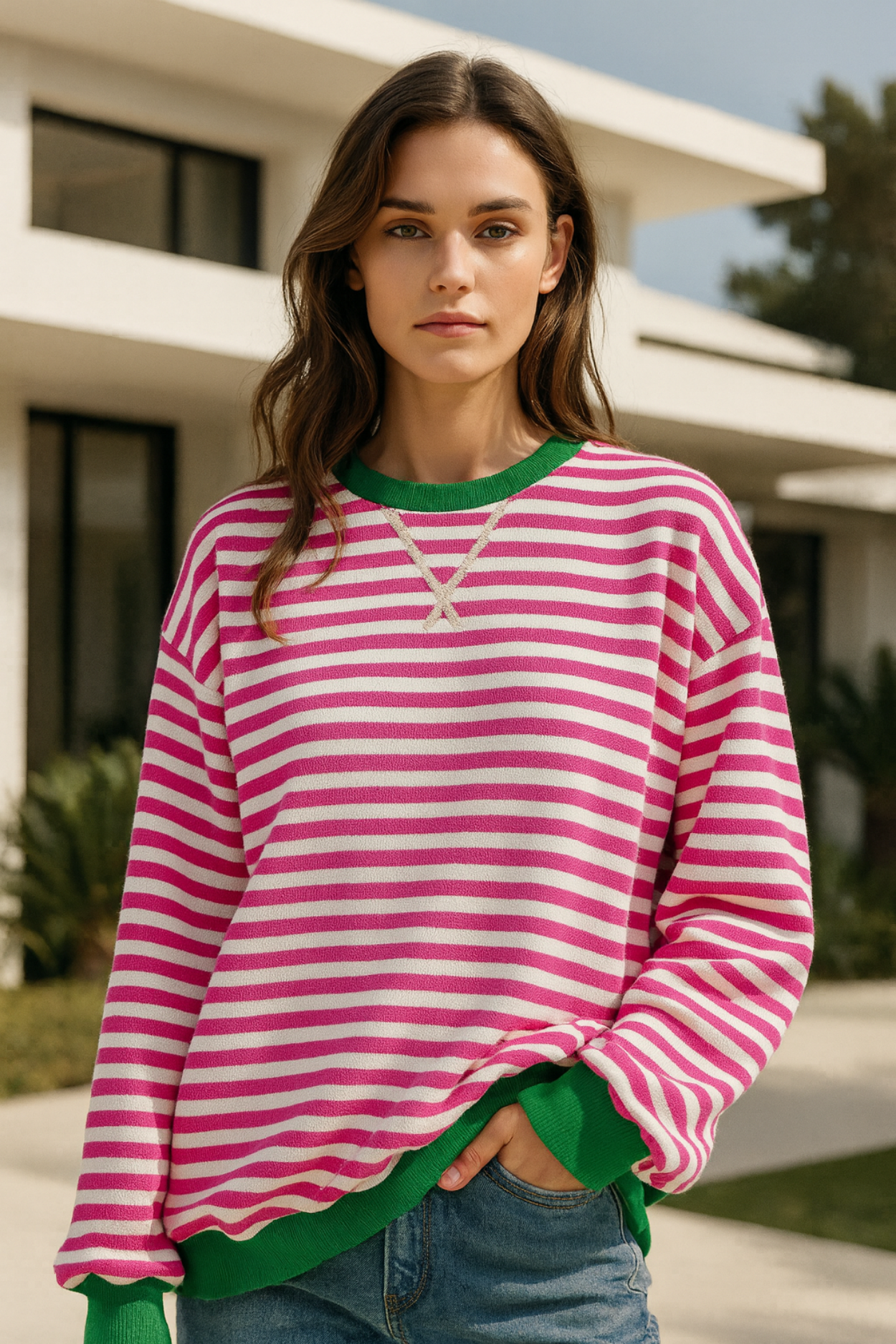 Dahlia Striped Cotton Jumper