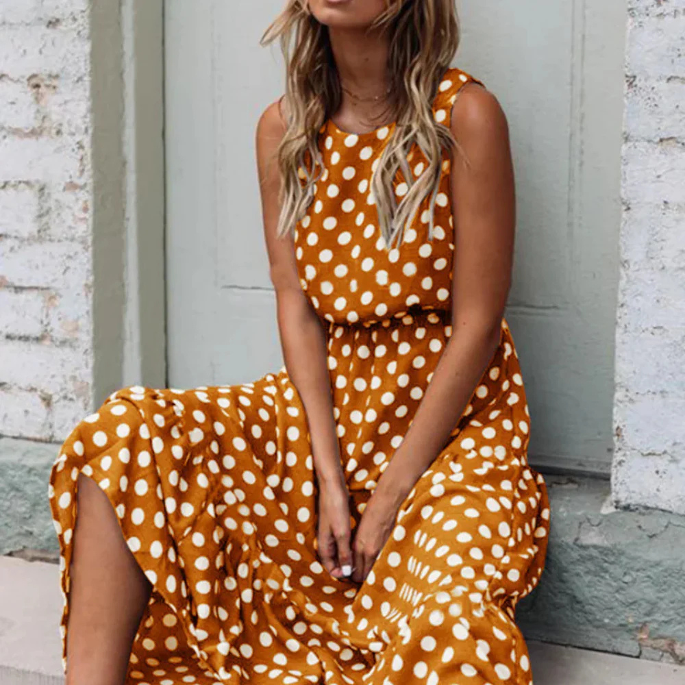 WW | Schwarzes Polka Dot Midikleid Für Einen Retro Chic Look