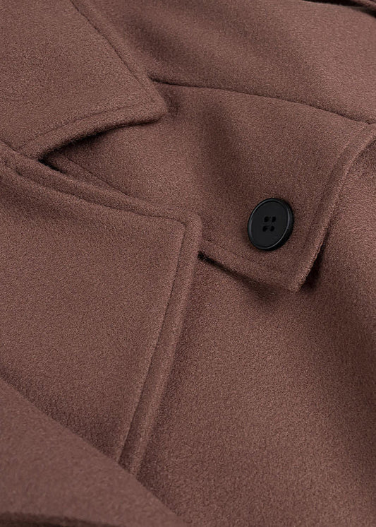 WW | Gekürzte Wollmischung Gürteld Trenchjacke
