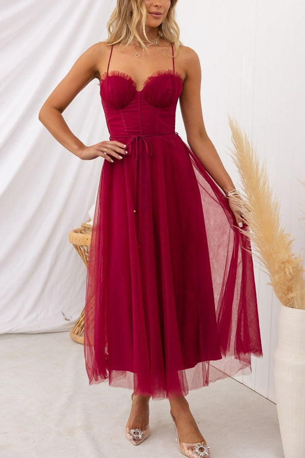 WW | Maxi Kleid Elegantes Fließendes Design V-Ausschnitt Ärmellos Leichtes Gewebe