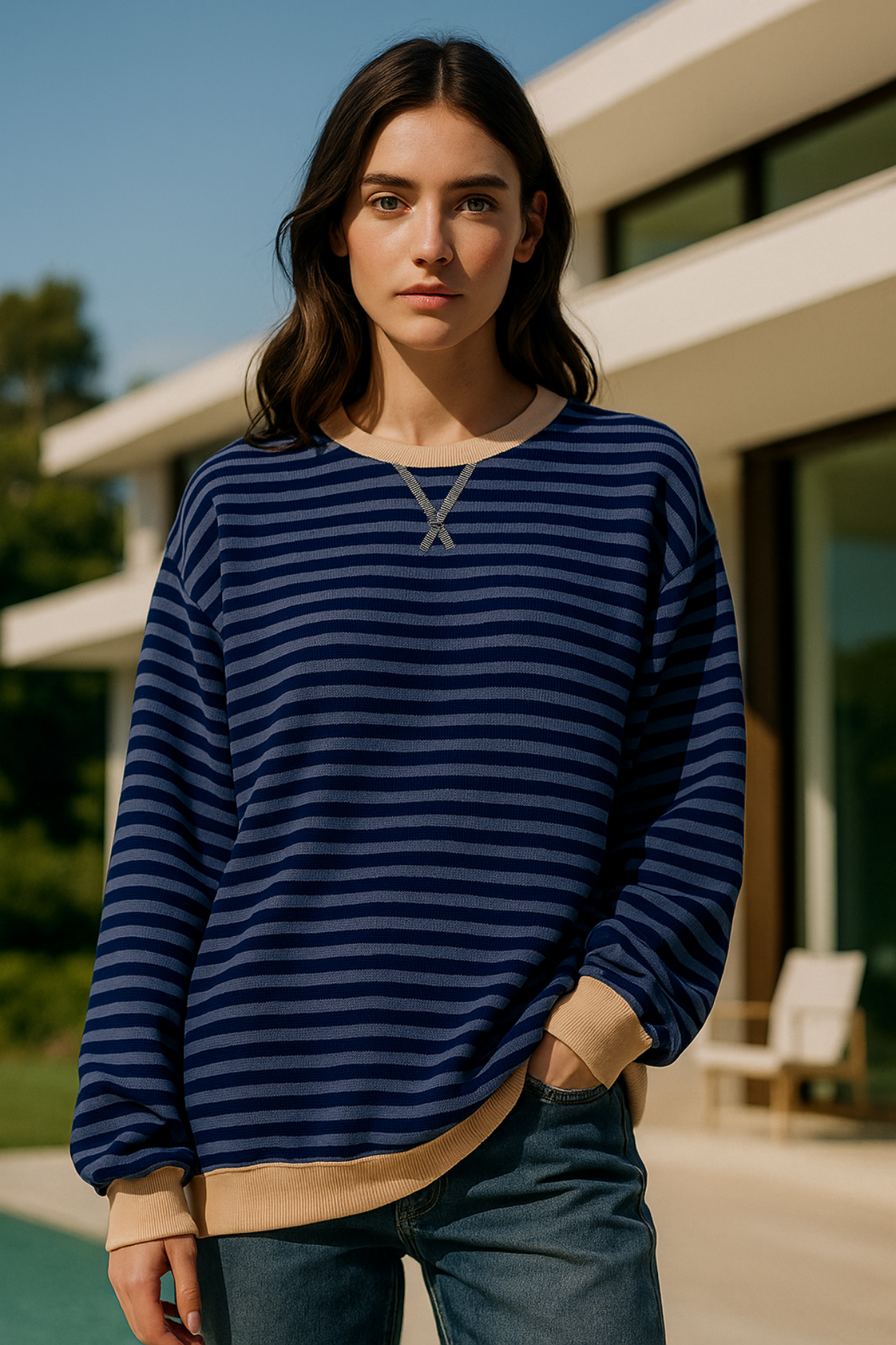 Dahlia Striped Cotton Jumper
