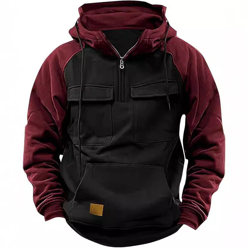 WW | Dicke Herren-Hoodie mit vielen Stauraumtaschen