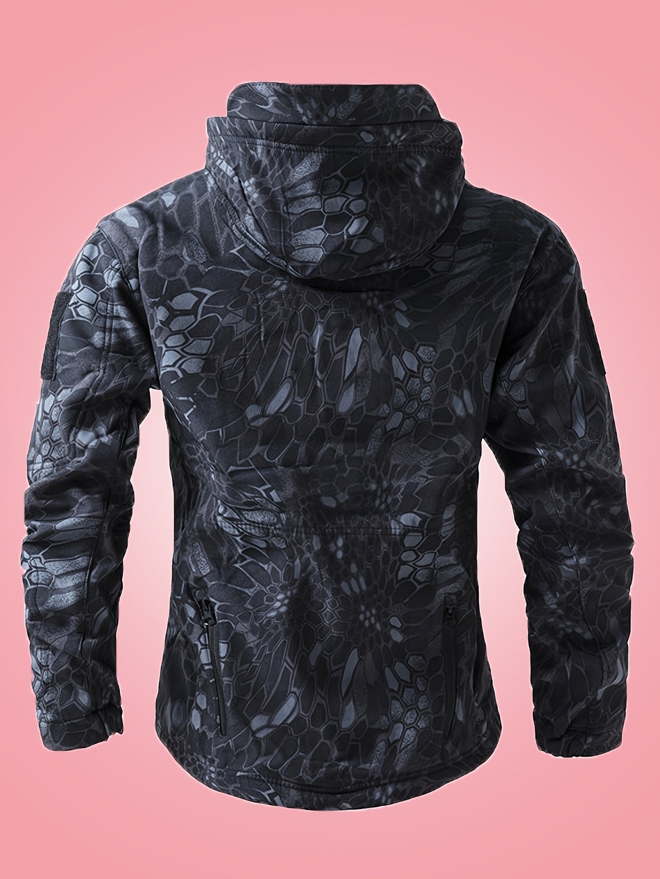 WW | Men's Military Camouflage Windbreaker Outdoor Jacket With Zipper Pockets - Perfect for Outdoor Activities