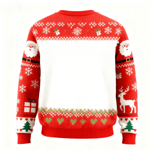WW | Lustiger Santa&Schneemann Muster Hässlicher Pullover - Unisex Weihnachtsfeier Essential