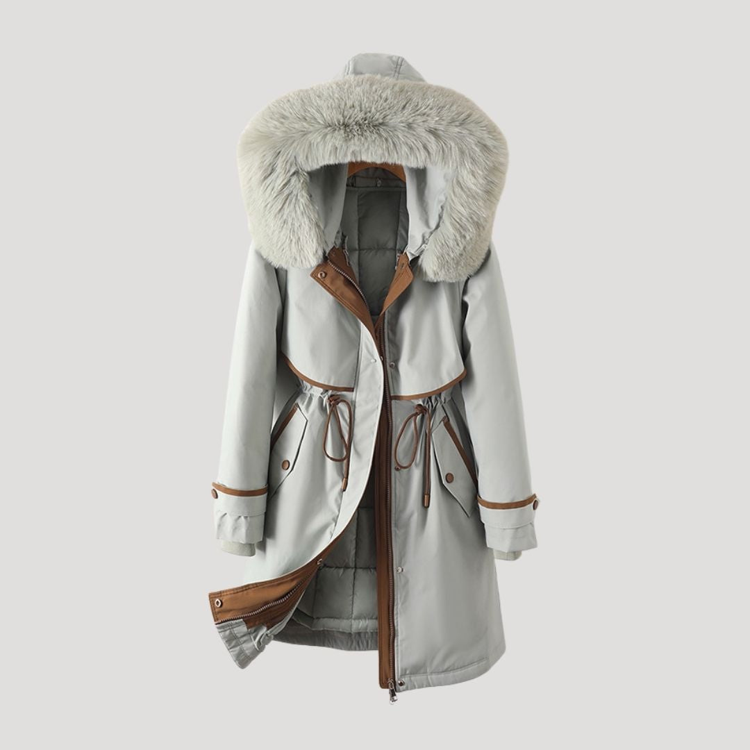 WW | Damen Kunstfell langer wasserdichter Winterparka Mantel
