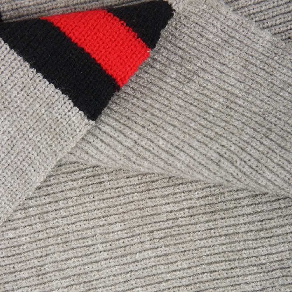 WW | Grauer Dolman Pullover mit Roten Streifen