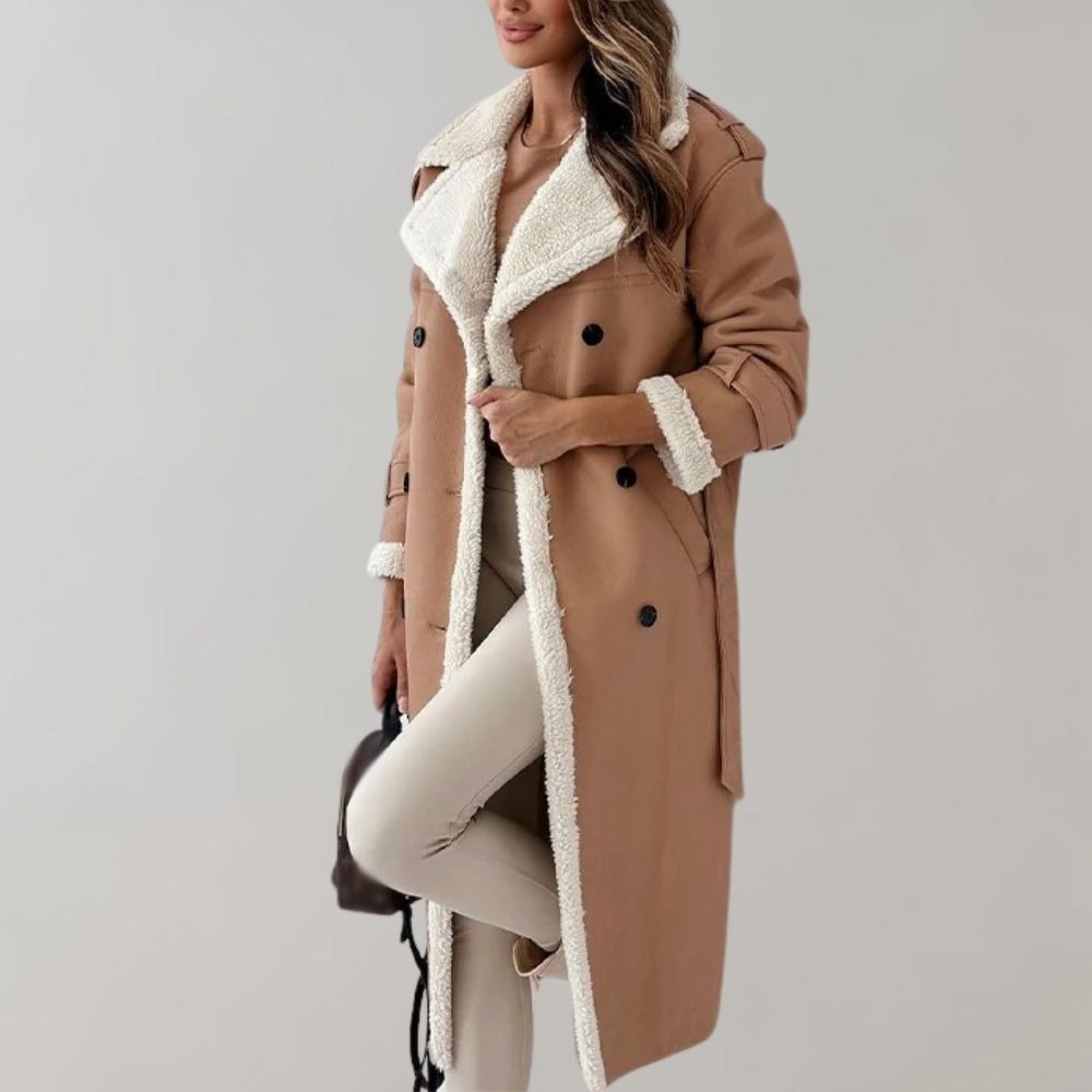 WW | Langer Faux Shearling Mantel Elegante und Gemütliche für Kaltes Wetter