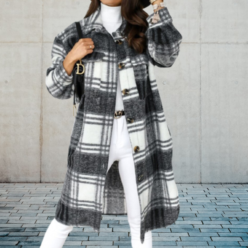WW | Checked Wool Coat for Women