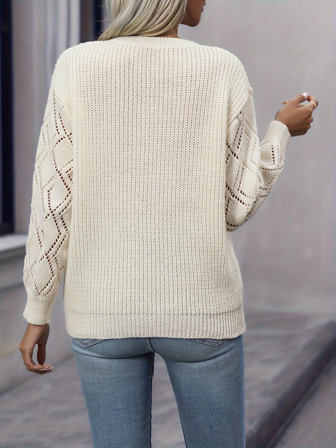 WW | Elfenbein Strickpullover