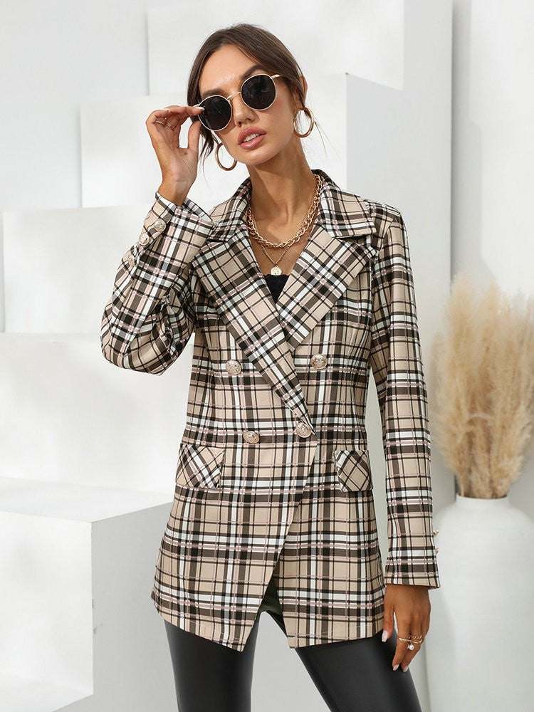 WW | Beige Plaid Blazer