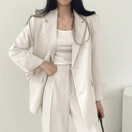 WW | Langer Damenblazer mit Breitem Revers und Relaxter Passform