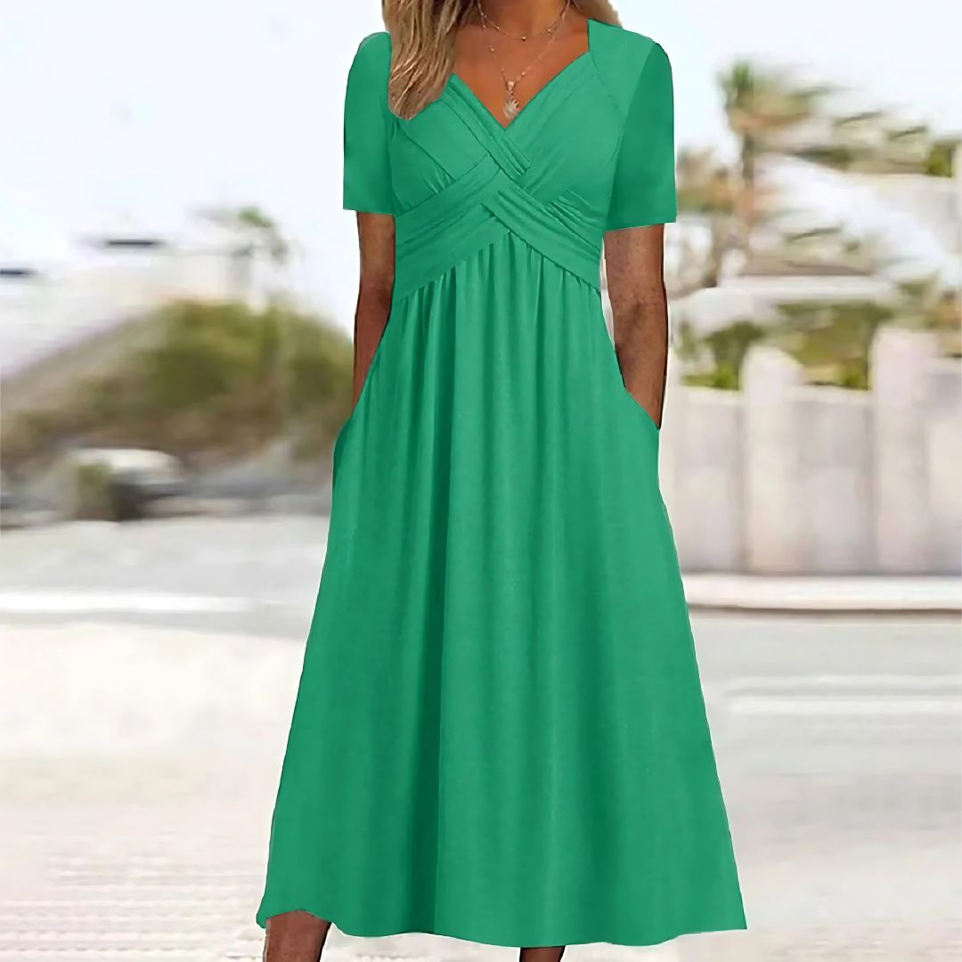 WW | Elegantes Midikleid Mit V-ausschnitt
