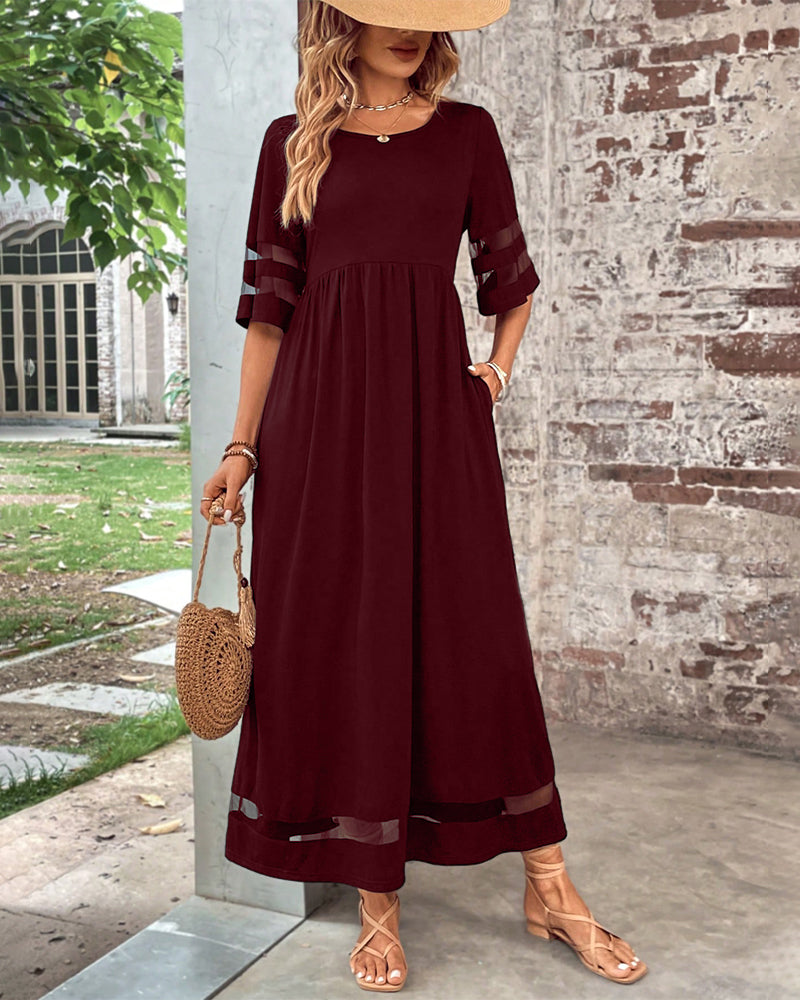WW | Elegantes Kleid mit Rundhalsausschnitt
