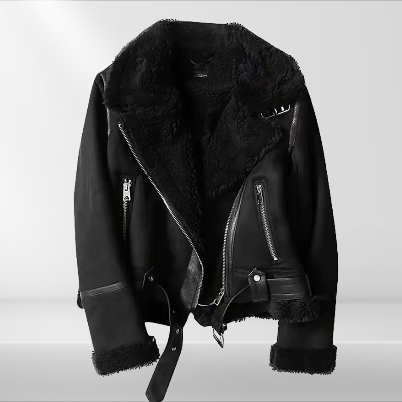 WW | Damen Fleece Sherpa Bomberjacke mit Reißverschluss