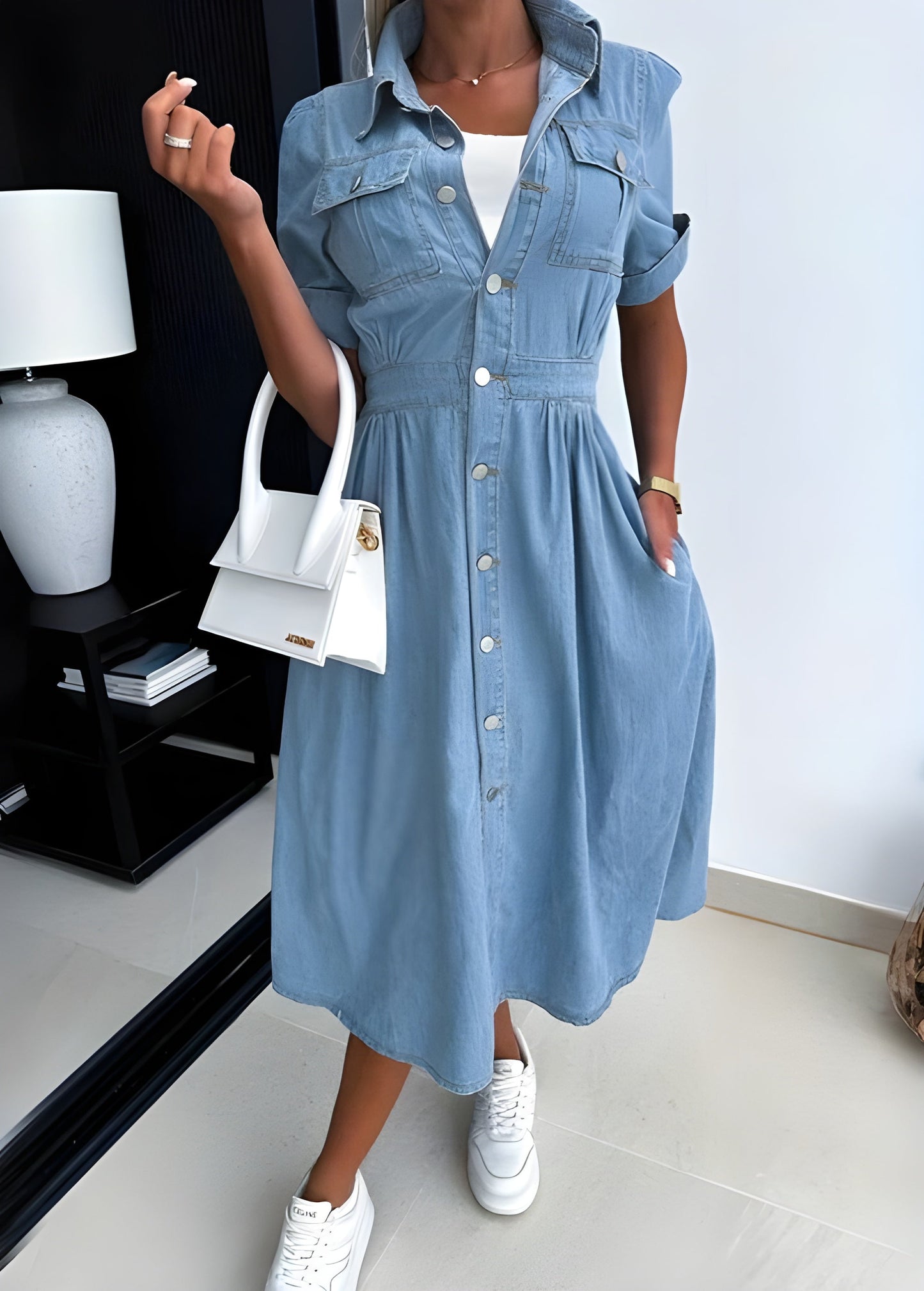 Zara – Elegantes Jeanskleid
