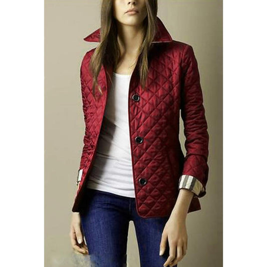 WW | Quilted Jacket - Light Diamond Quilting - Button Closure Transition Layer