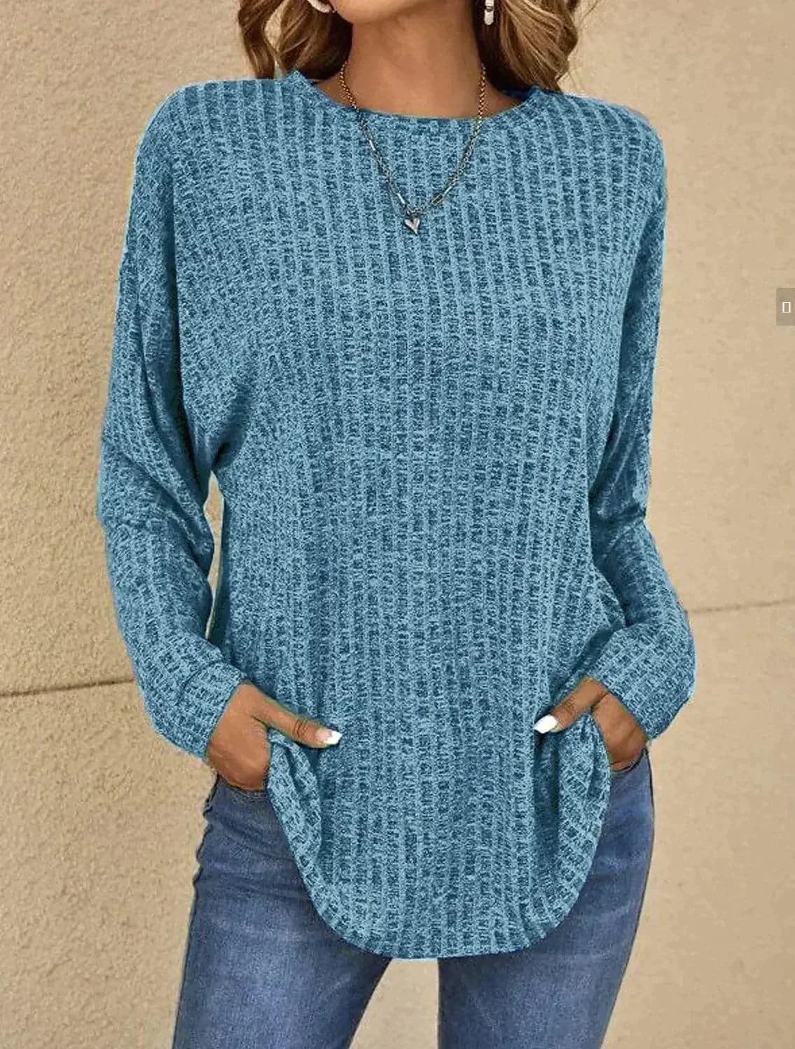 WW | Strickpullover - Weiches Strick - Lässige Passform - Lange Ärmel Bequem