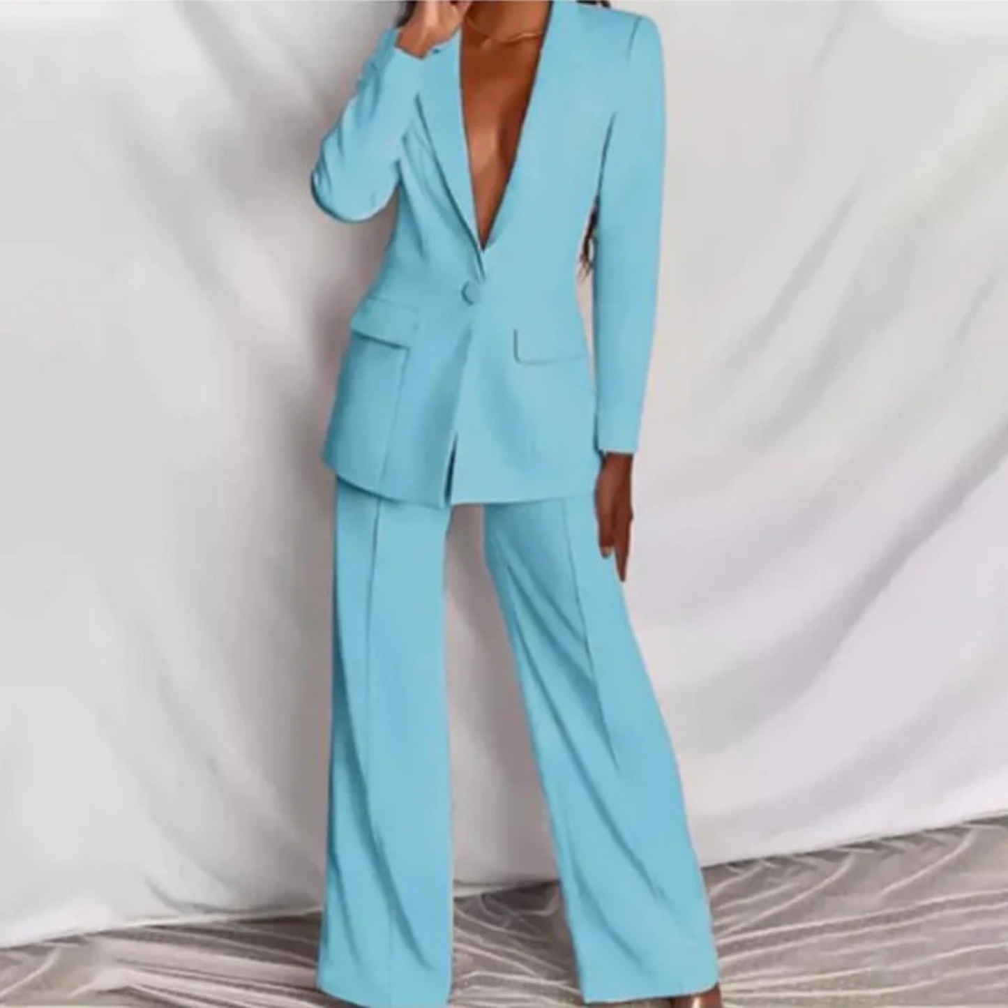WW | Langärmeliges Blazer Hosen Satz Für Frauen