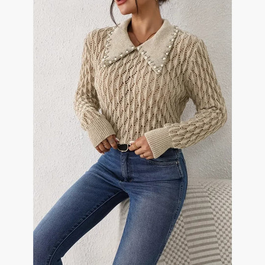 WW | Eleganter Perlegepullover für Damen