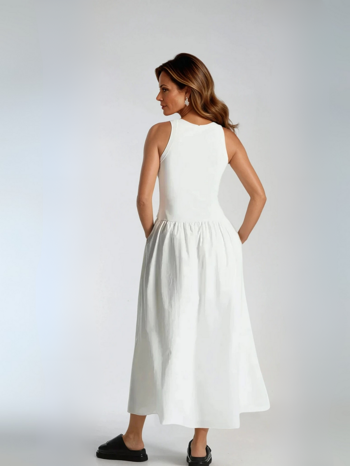 WW | Hals Casual Stitching Vest Kleid