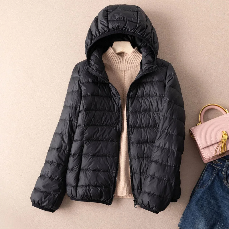 WW | Quilted Jacket Lightweight with Hood Warm Lined Casual Fit