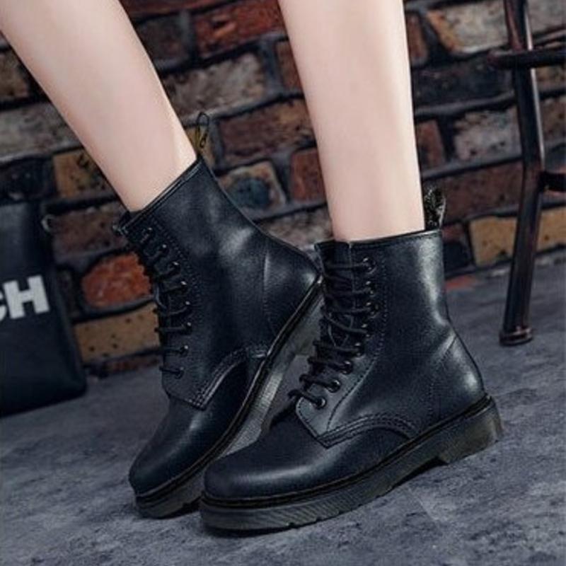 WW | Kampfstiefel Leder Schnürung Knöchelhoch Robuste Gummisohle