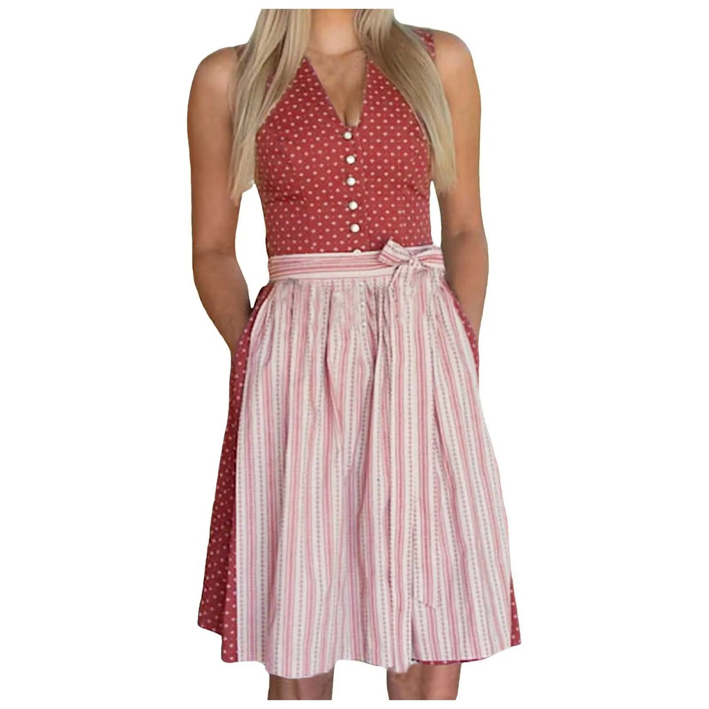WW | Damen Traditionelles Outfit mit Taillengürtel und Stickerei