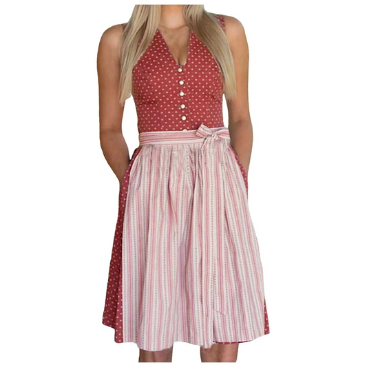 WW | Damen Traditionelles Outfit mit Taillengürtel und Stickerei