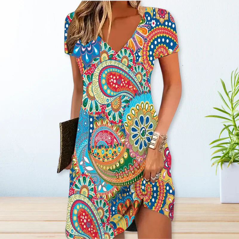 WW | Stilvolles Kleid mit Boho-Print