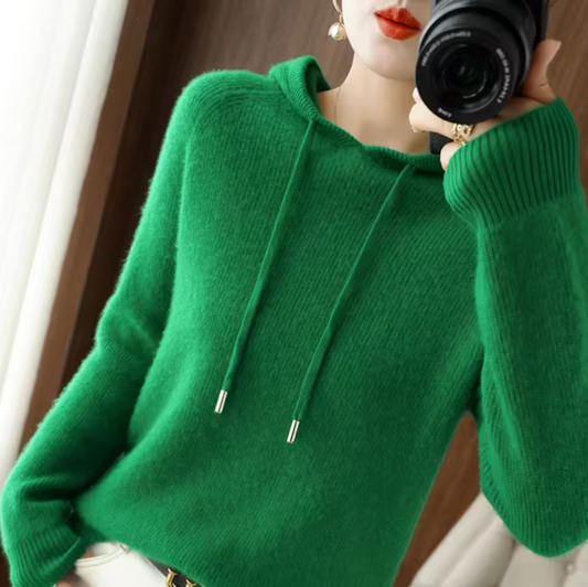 WW | Gestrickter Kapuzenpullover aus Kaschmirwolle