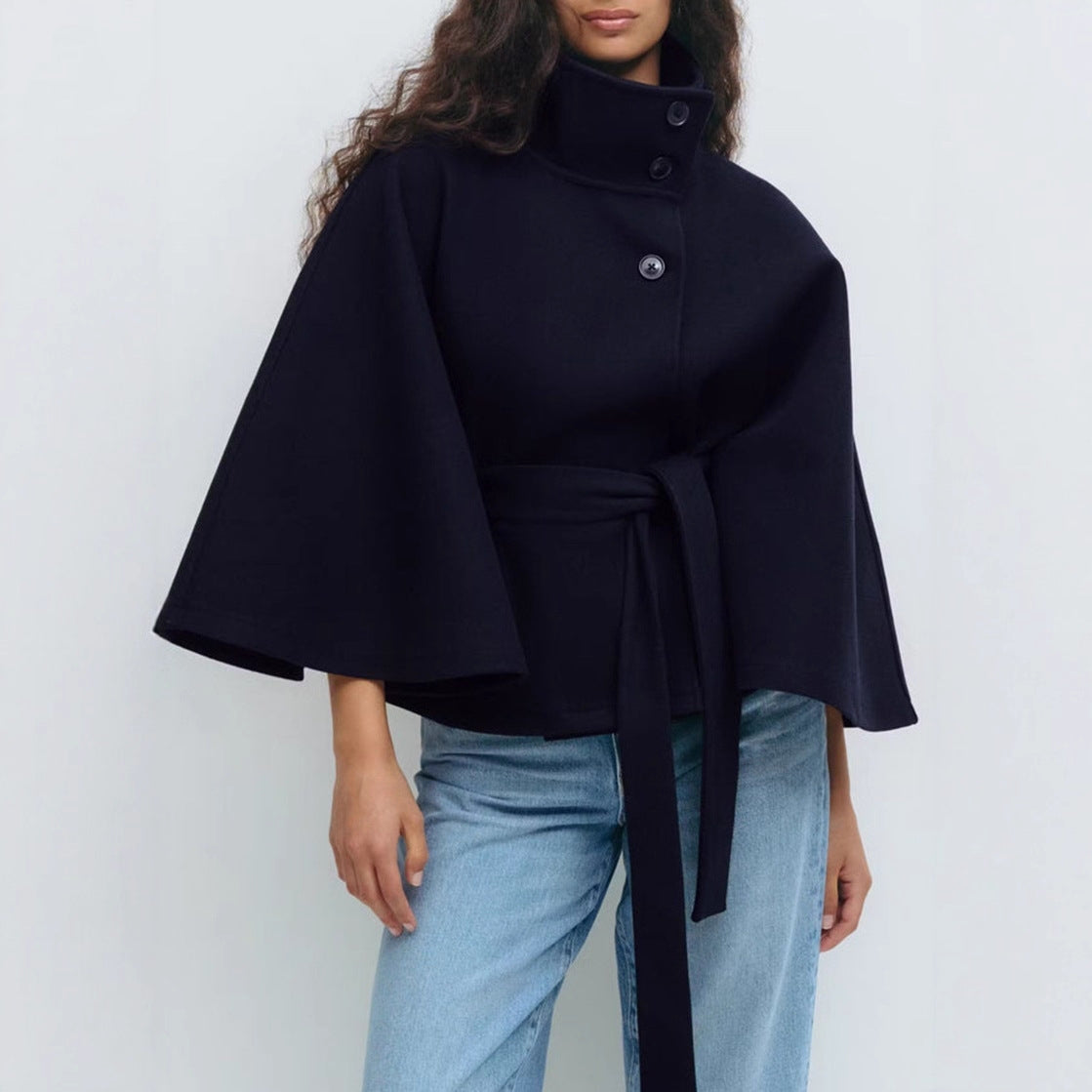 WW | Damen Fließende Teilweise Gekleidete Stylische Jacke