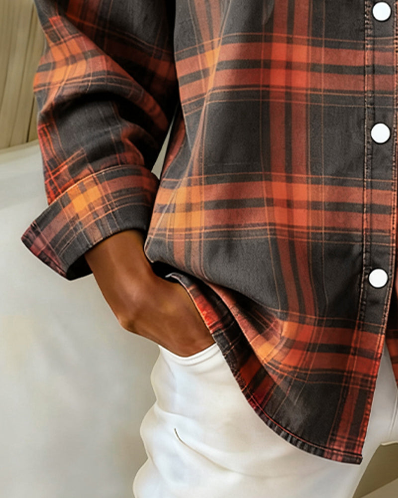 WW | Checked pattern and lapel collar