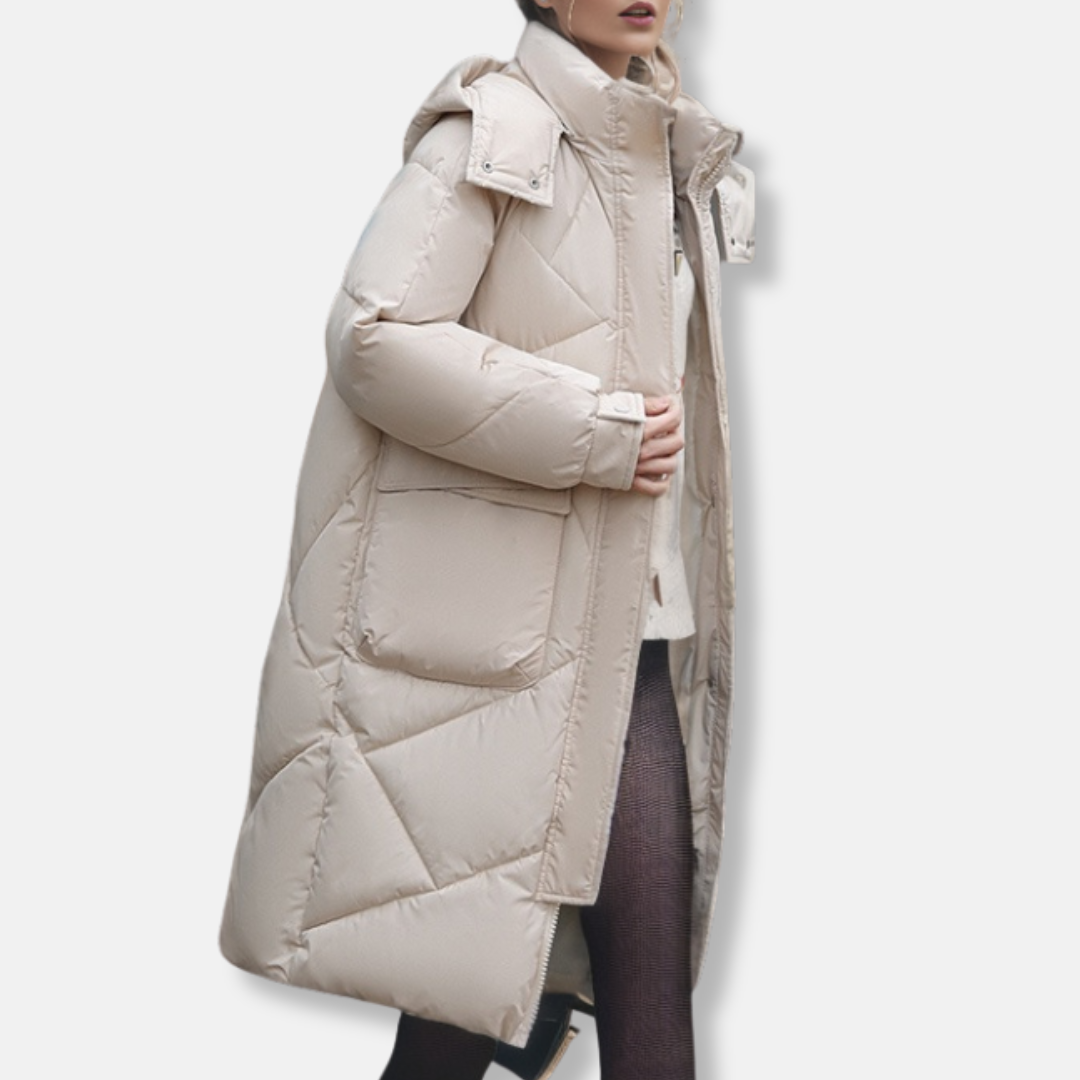 WW | Coat - Quilted - Oversized Fit - Maxi Length - High Neck Hood
