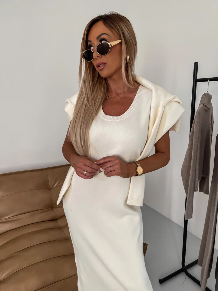 Elegant midi dress and turtleneck set